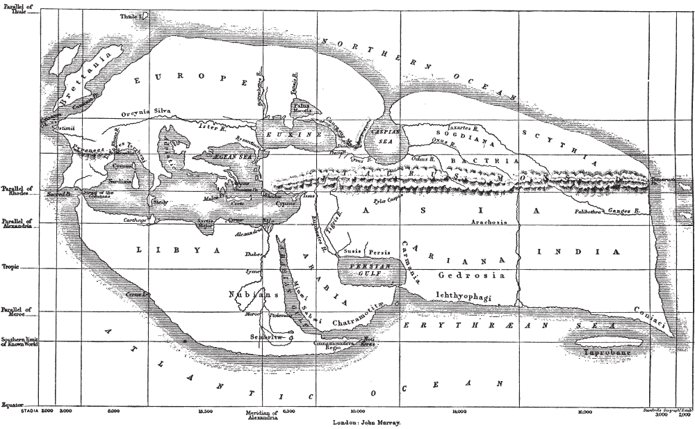 Карта земли составленная эратосфеном вобрала в себя все сведения известные