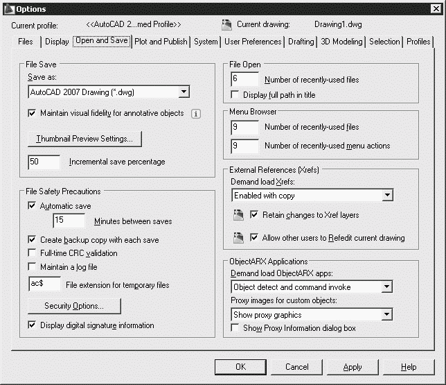 Процент для быстрых сохранений autocad что это