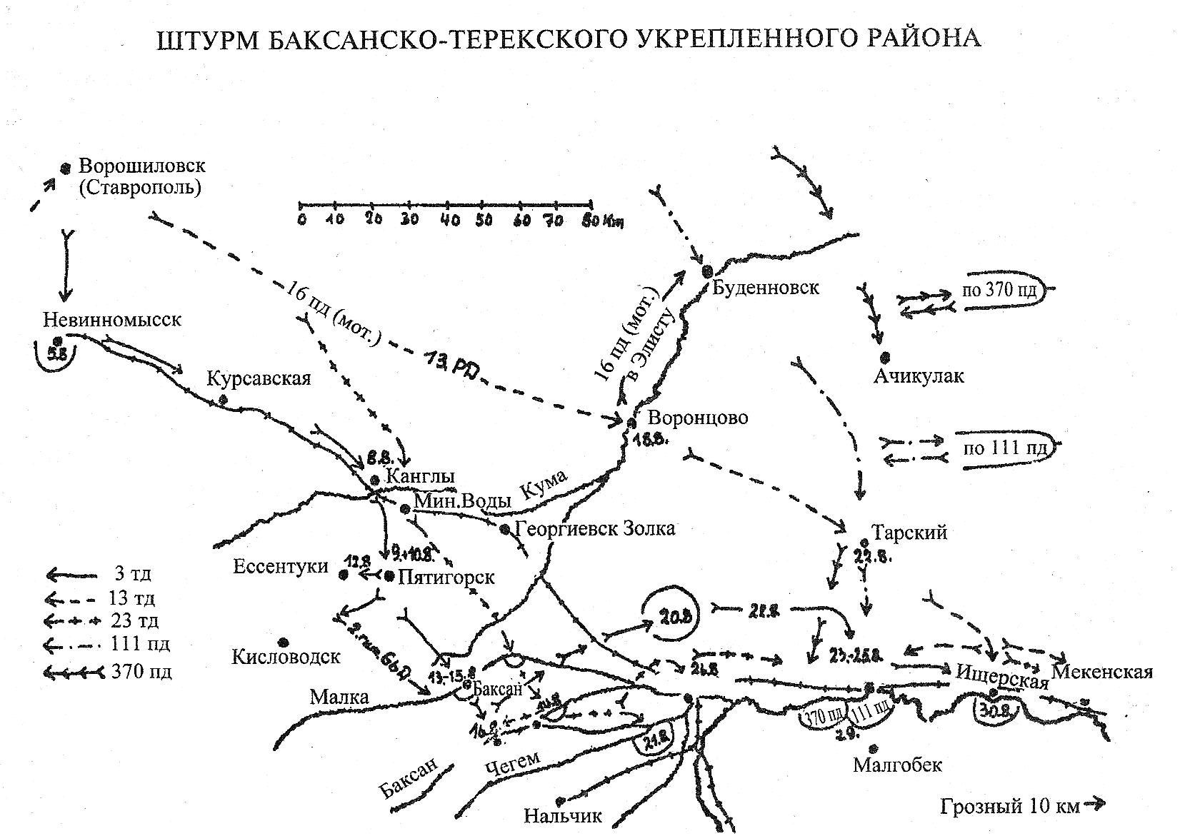 Битва за кавказ 1942 1943 карта