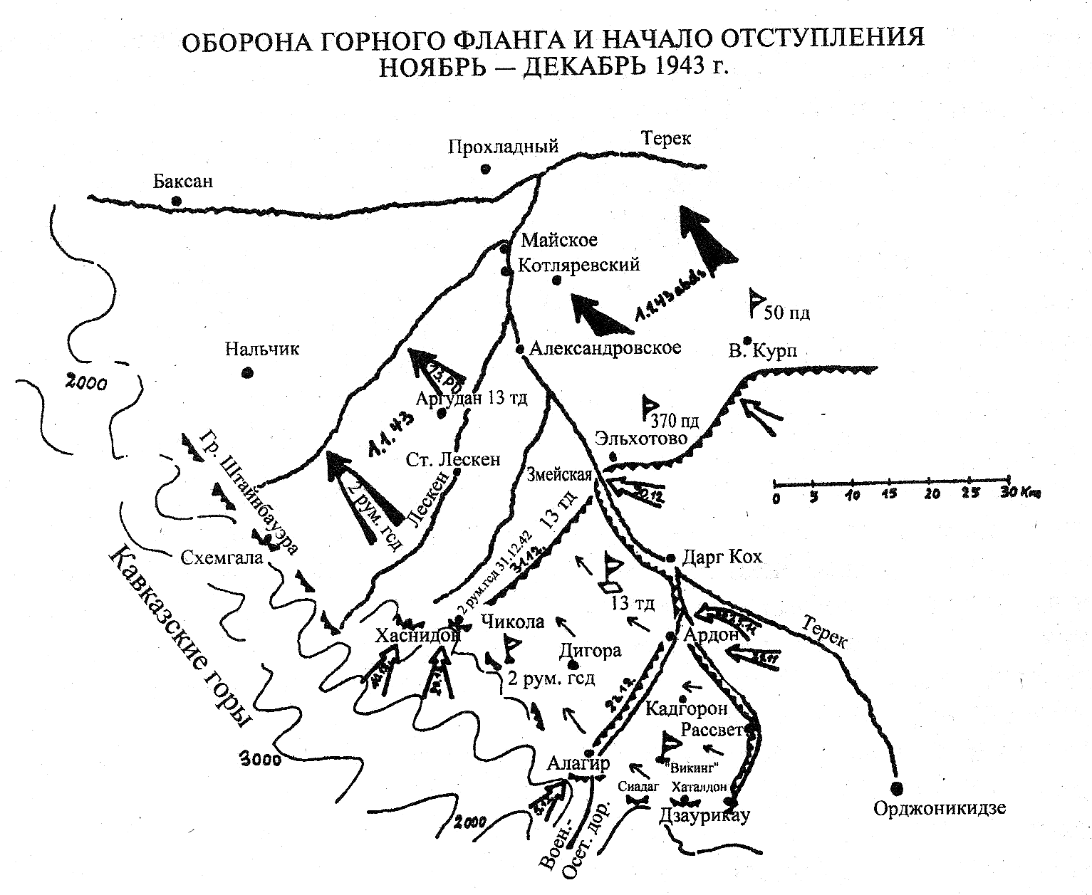 Битва за кавказ 1942 1943 карта