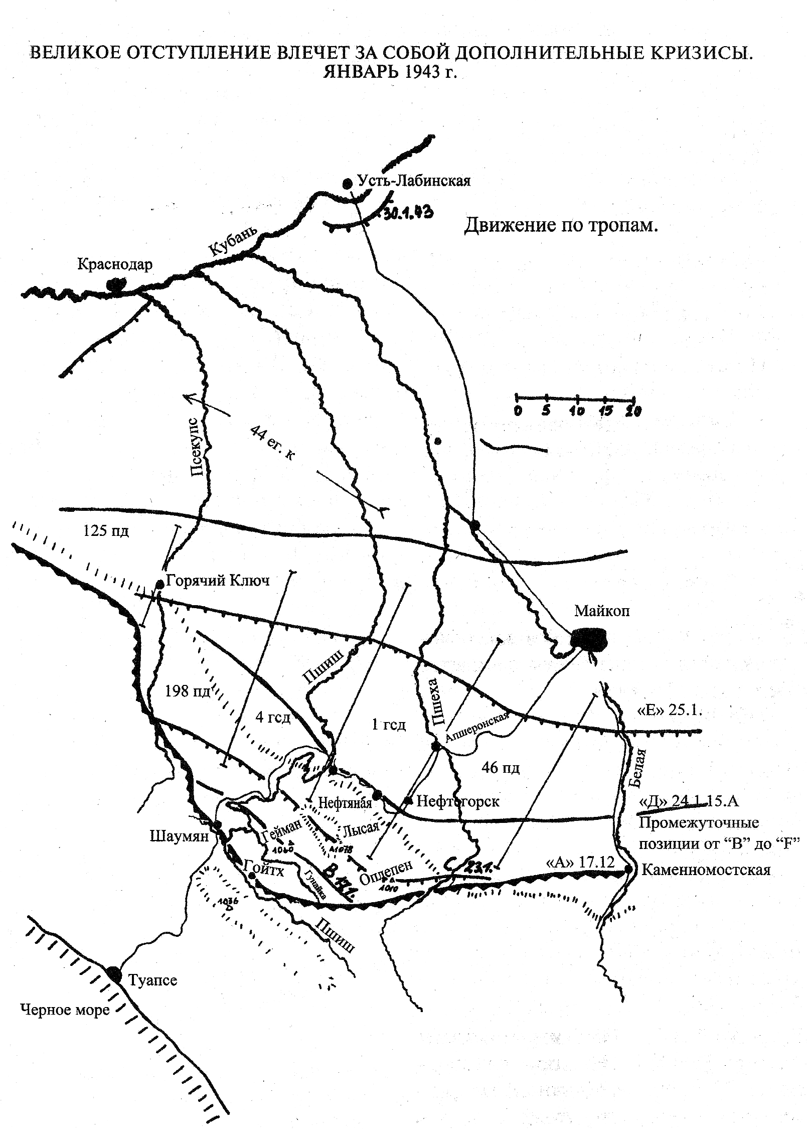 Битва за кавказ 1942 1943 карта